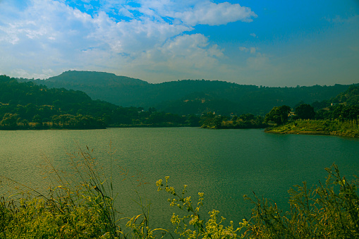 Landscape view of beautiful lake