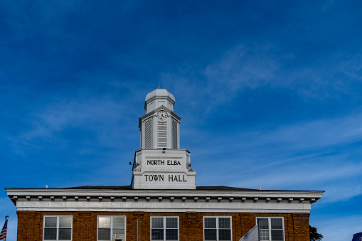 North Elba Town Hall, Mirror Lake, Lake Placid, New York State.