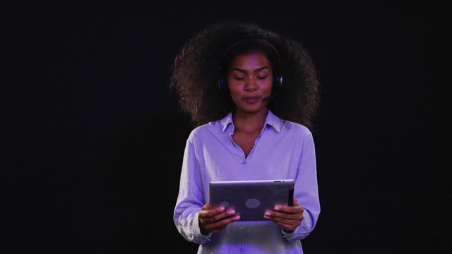 Portrait of  Young Businesswoman Using a Digital Tablet .