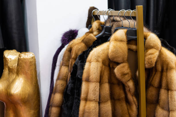 istock Women's winter luxury fur coat 1925215563