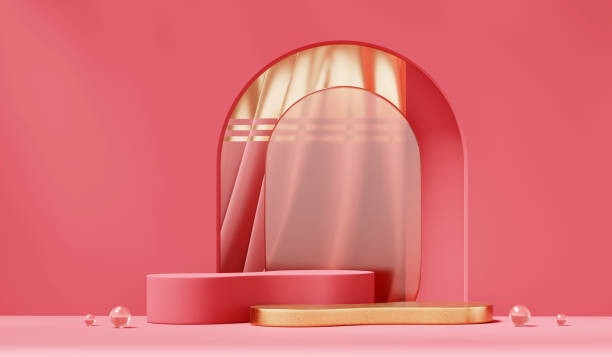 istock Minimal podium backdrop for product display with decoration 3d rendering without AI generated 1925221964