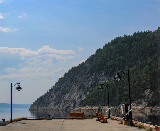 The wharf in the small town of sainte-rose-du-nord on the Saguenay fjord.