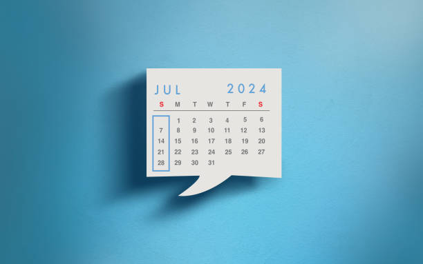 istock 2024 Calender in Speach Bubble Month of July 1925285376