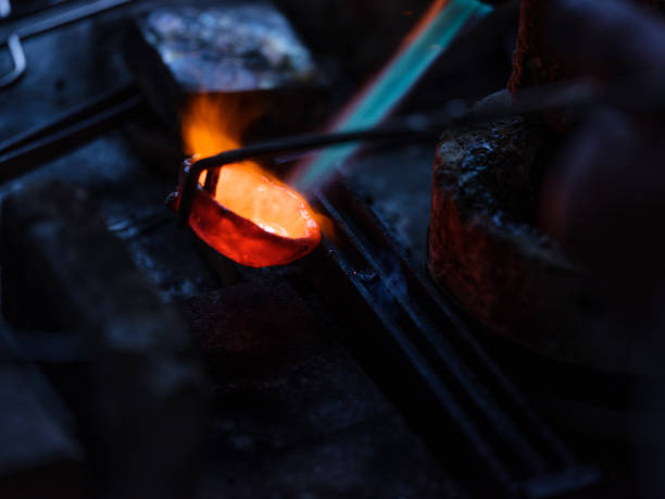 istock Metal in crucible melted to liquid state 1925313740