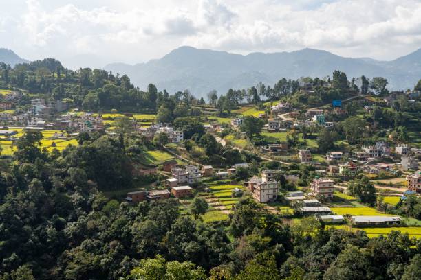 istock A large, wide forested village with a small village in the middle 1925338014