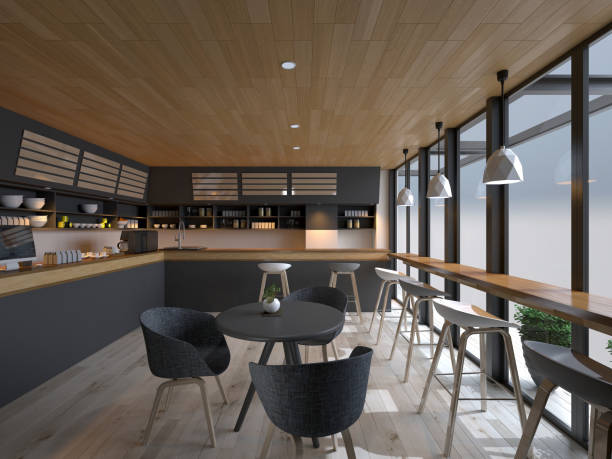 istock 3d render of restaurant bar and cafe interior 1925402374