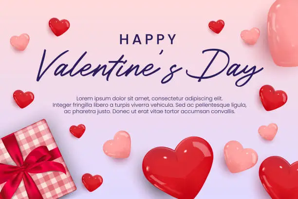 Vector illustration of Happy valentine's day vector illustration. Valentine greeting card template. Valentine theme wallpaper banner