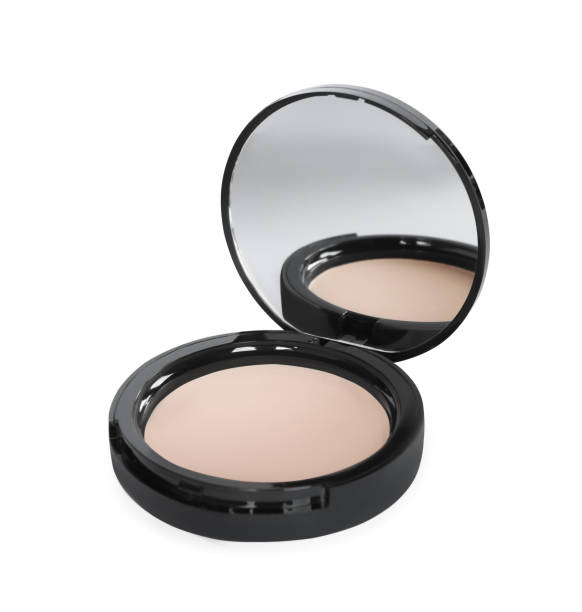 istock Face powder with mirror isolated on white 1925436162