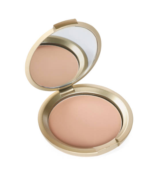istock Face powder with mirror isolated on white 1925438777