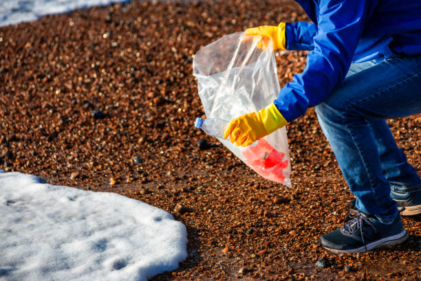 istock Mid adult man cleaning plastic pollution from the beach 1925497759