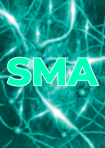 Poster Spinal Muscular Atrophy SMA, a neurodegenerative disease. 3D Illustration
