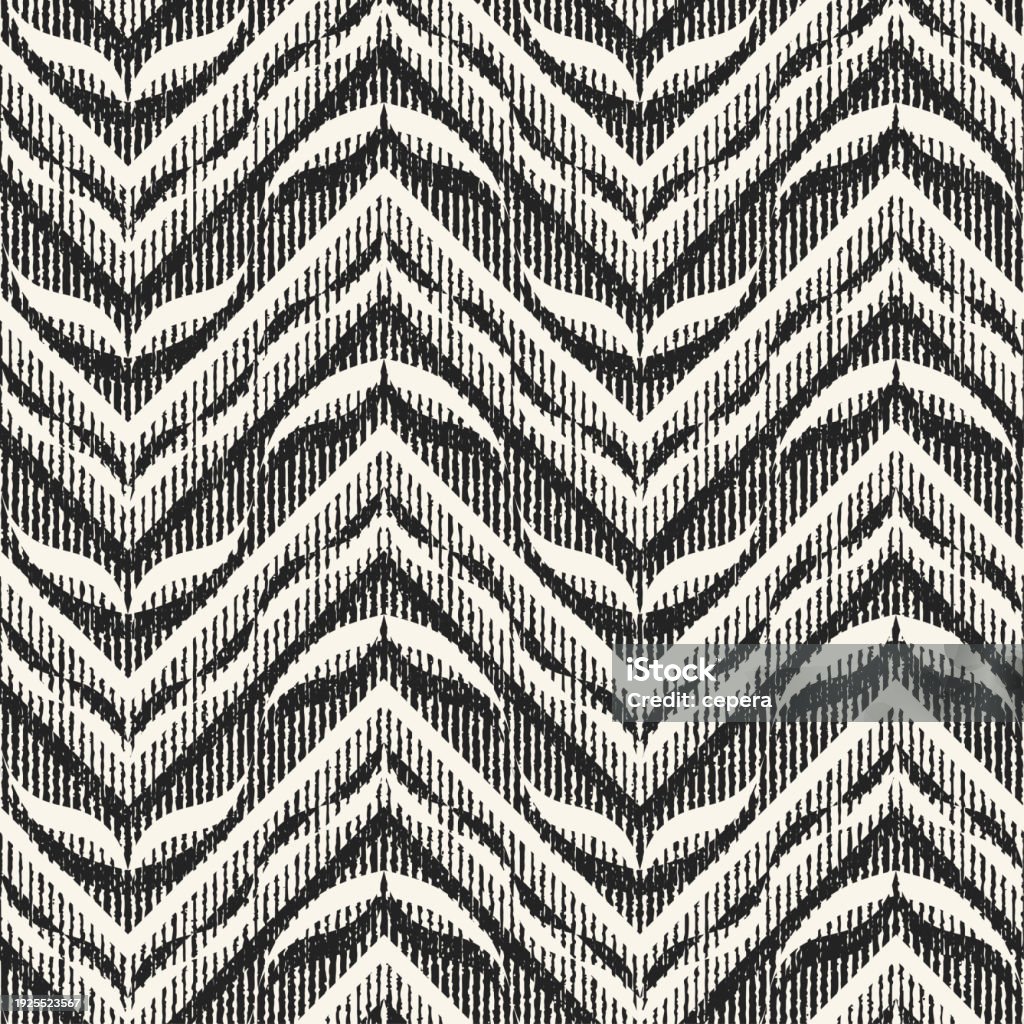Abstract Chevron Monochrome Brushed Ornate Chevron Pattern Stock Illustration - Download ...