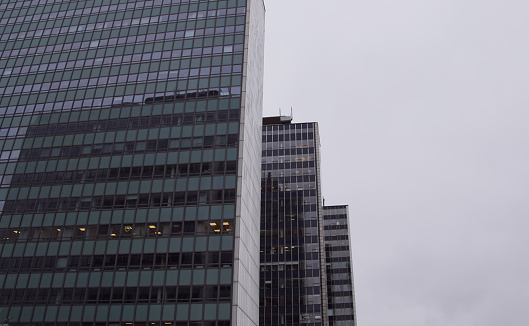 glass facade of skyscraper building - detail