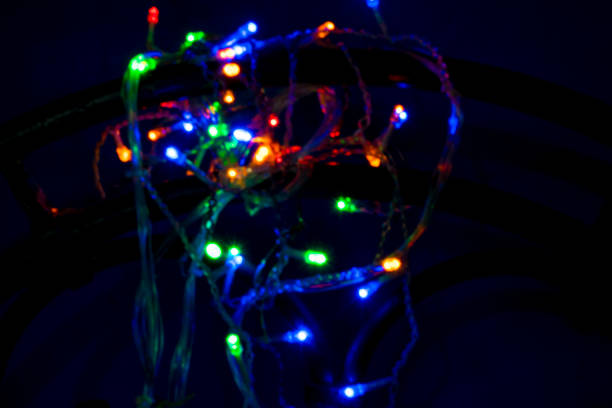 istock Close up of Christmas lights shining 1925563959