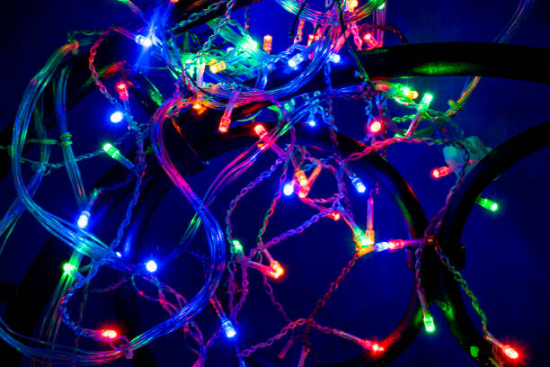 istock Close up of Christmas lights shining 1925565001