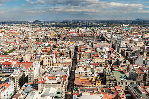 High view of zocalo of Mexico City