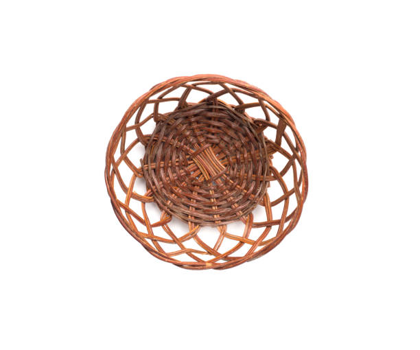 istock Vintage wicker basket isolated on white, top view 1925597185