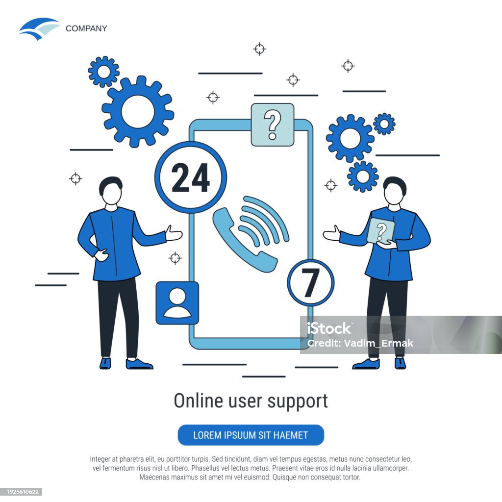 Online User Support Vector Concept Stock Illustration - Download Image ...