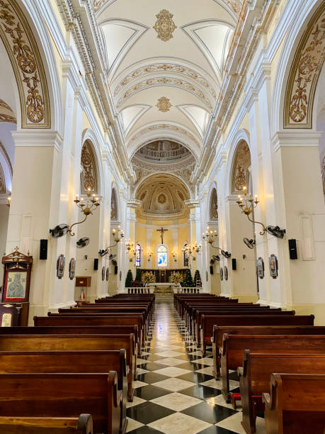 istock this is a church filled with chairs and a chandelier 1925615919