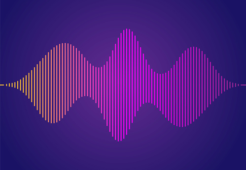 Audio line podcast sound wave form gradient background