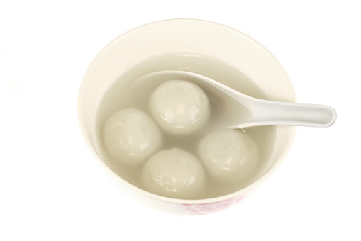 close up on tang yuan in bowl