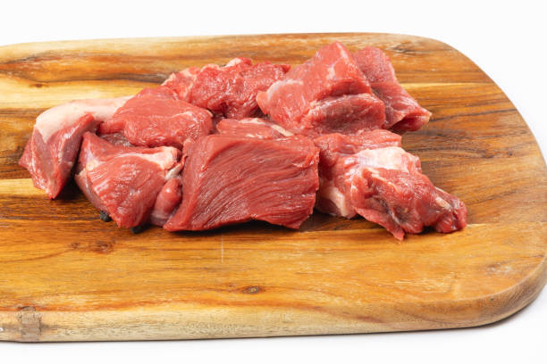 istock pieces of raw beef, isolated on a white background 1925650391