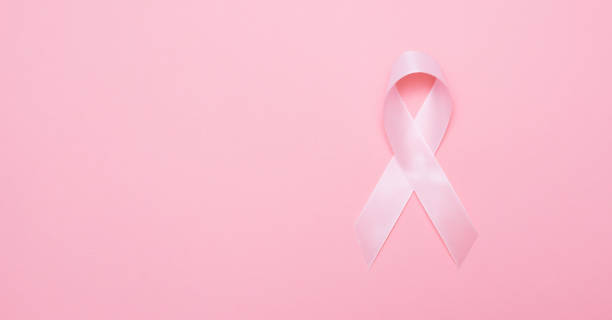 istock Pink breast cancer awareness ribbon, copy space 1925675195