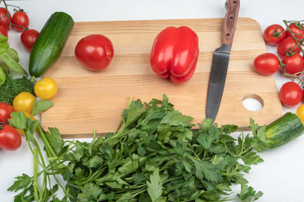Free Stock Photo of Cutting Board With Tomatoes, Green Beans, and Knife ...