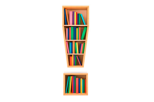 istock Exclamation mark as bookshelf with books, 3D rendering 1925719022
