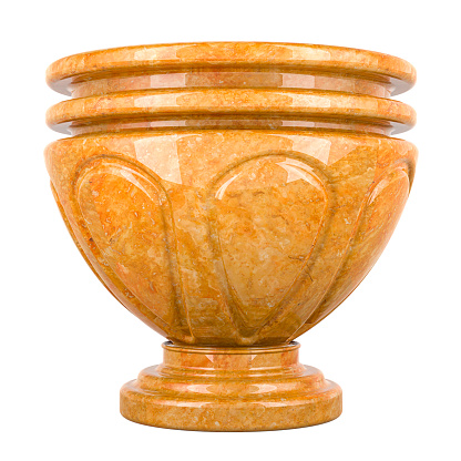 Vase, marble vase. 3D rendering isolated on white background