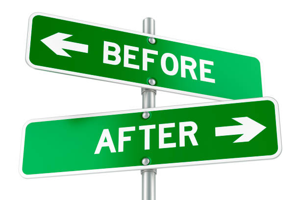 istock After and Before directions. Opposite traffic sign, 3D rendering 1925727420