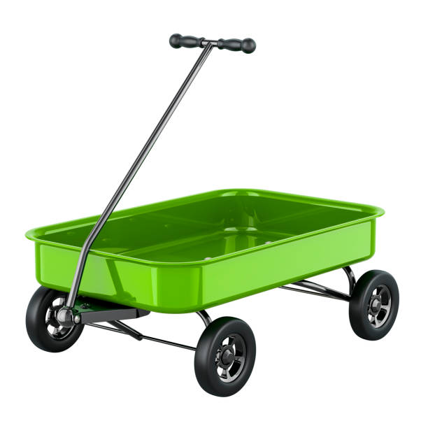 istock Green Wagon, kids toy wagon, 3D rendering 1925727939