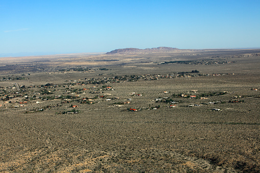 High angle view of homes in the village of Borrego Springs. Anza Borrego Desert and State Park California