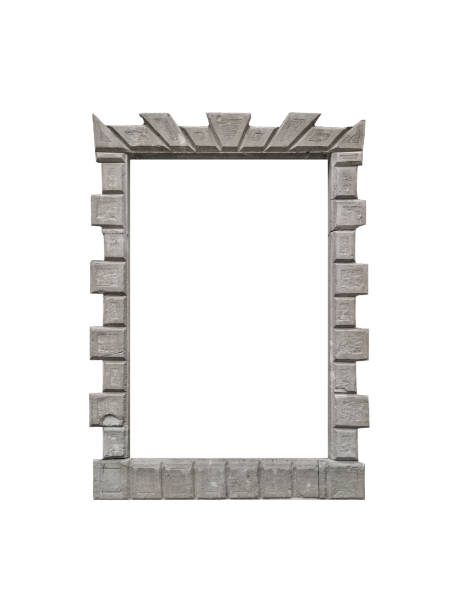 istock 19th century stone window moulding isolated on white background. 1925761426