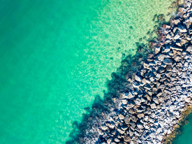 istock Aerial view of emerald green ocean and a jetty 1925763001