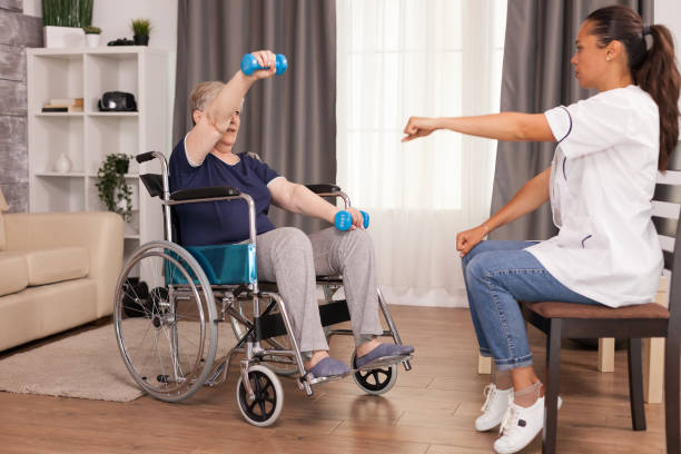 istock Senior woman physical rehabilitation 1925833114