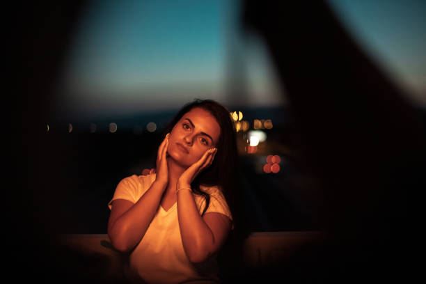 istock Young confident woman touching her face 1925871983