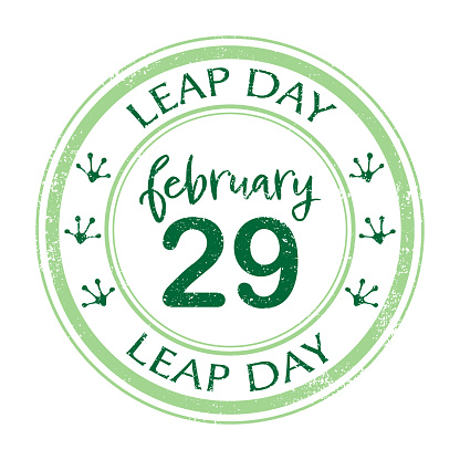 A grunge circle stamp for leap day, February 29