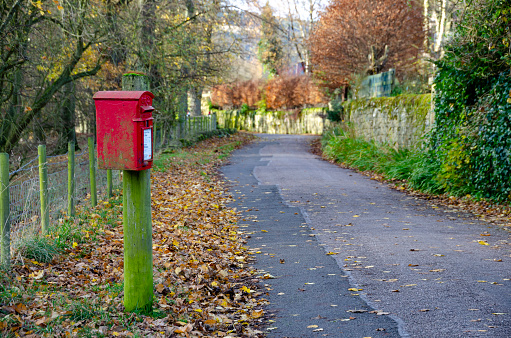 An image of a rural postbox in Derwent, Derbyshire.