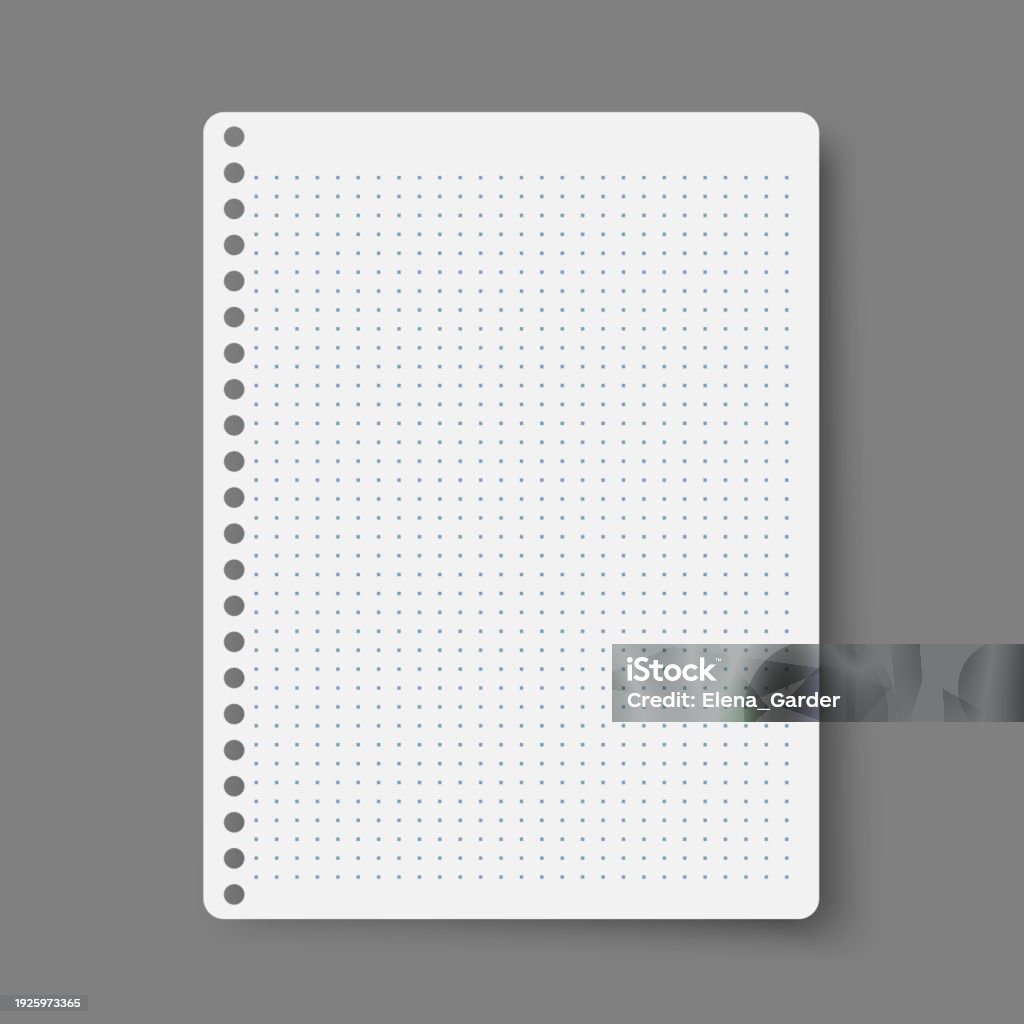 Notebook Line Squared Dot Diary Template Notepad Empty Page Set Vector ...