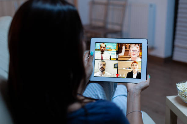 istock Woman listening online training on tablet 1926041939