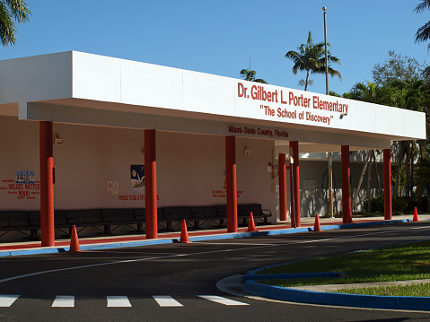 Miami, Florida, United States - December 31, 2023: Elementary school in Miami-Dade County.