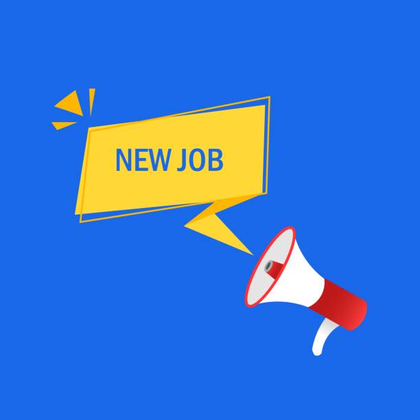istock We want you sign. Flat, yellow, megaphone text, we want you pop art icon, blue background. Vector illustration 1926065920