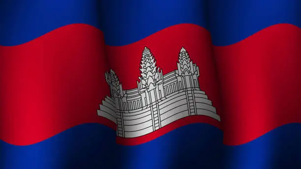 Vector illustration of cambodia waving flag background design vector illustration