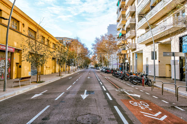 Barcelona, Spain - December 21, 2023: Streetscapes and classical architecture in Barcelona Spain