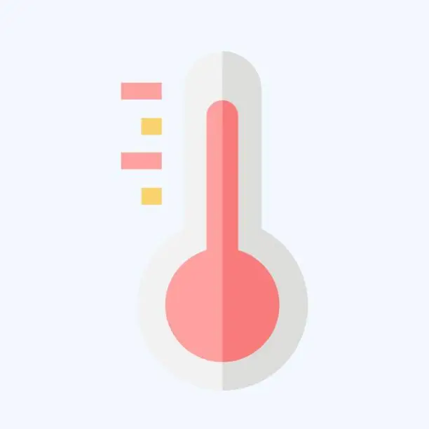 Vector illustration of Icon Thermometer. related to Laundry symbol. flat style. simple design editable. simple illustration