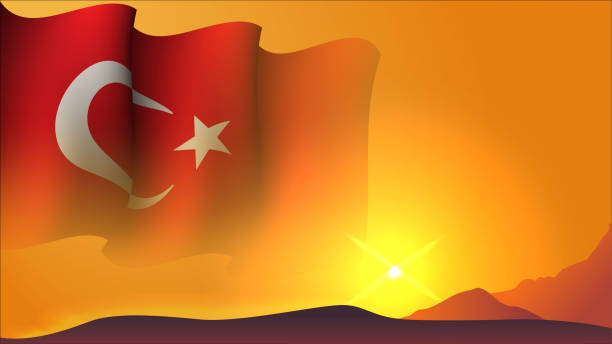 istock turkey waving flag concept background design with sunset view on the hill vector illustration 1926111723