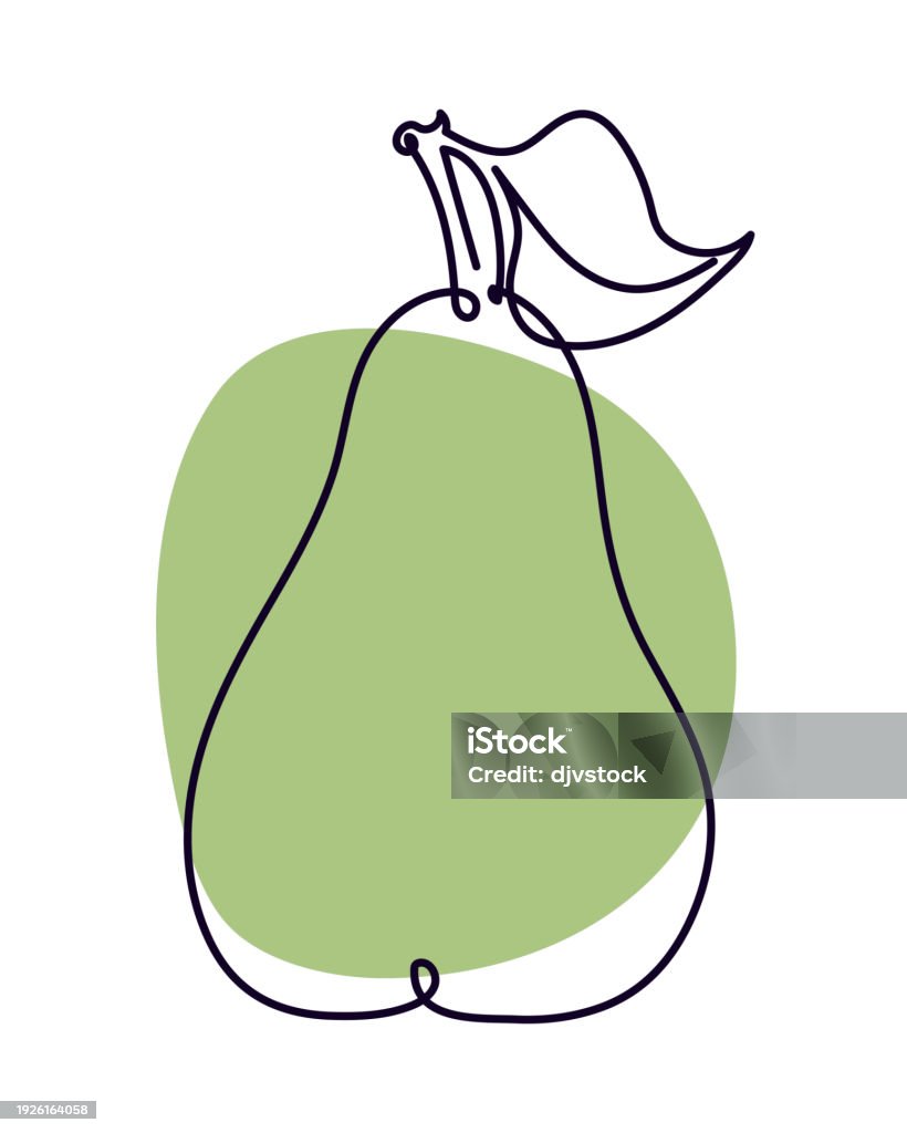 Pear Contour Line Pear Line Drawing Stock Illustration - Download Image Now - Cut Out ...