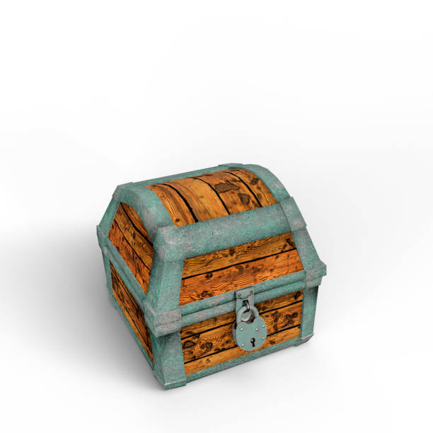istock Closed Medieval Chest Isolated on White Background. 3D Illustration. File with Clipping Path. 1926235135