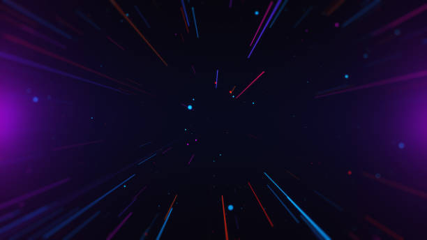 istock Abstract Futuristic Digital Space Blurry Focus Blue Violet Colorful Shiny Glitter Light Streaks Burst Background 1926352089